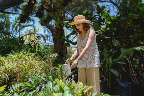 woman watering plants