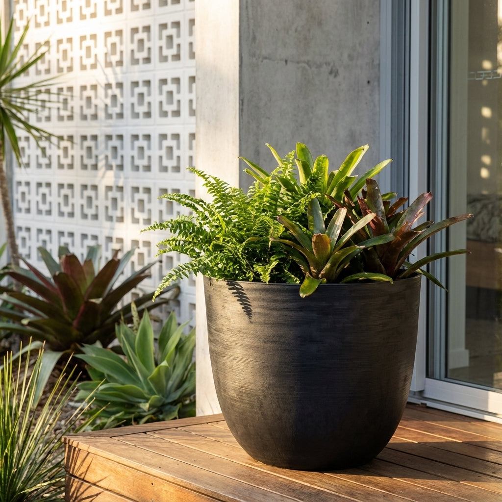 self watering planter australia Black Milano Self Watering Planter - Various sizes available