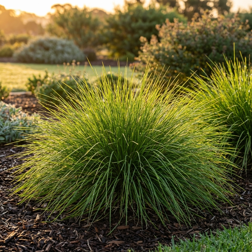 Little Con Lomandra (Lomandra confertifolia 'Little Con') is a compact, evergreen grass that brings drought-tolerant texture and beauty to gardens, thriving year-round in mulch and greenery with warm sunlight.
