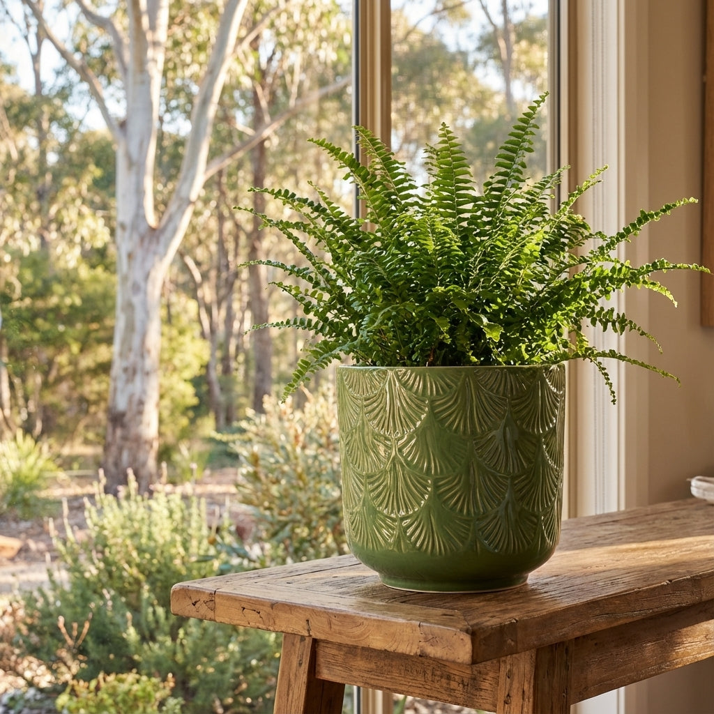 sage plant pot Sage Green Palm Indoor Plant Pot - Various sizes available