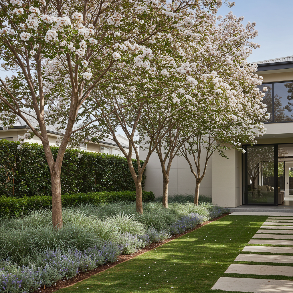 White Crepe Myrtle - Lagerstroemia 'Natchez'