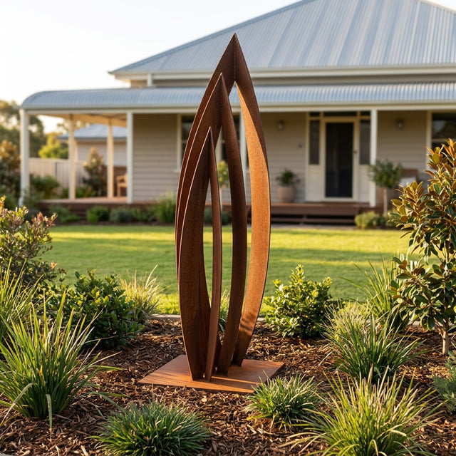 Ascension Abstract Rusted Steel Garden Sculpture