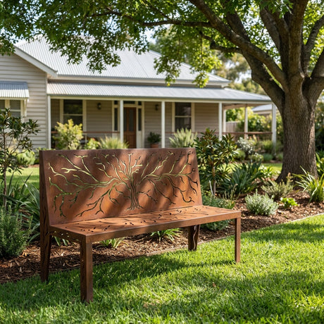 Branches Rusted Steel Park Seat