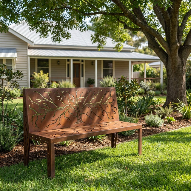 Branches Rusted Steel Park Seat