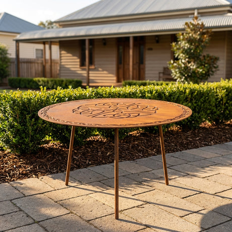 Celtic Knot Rusted Steel Garden Table
