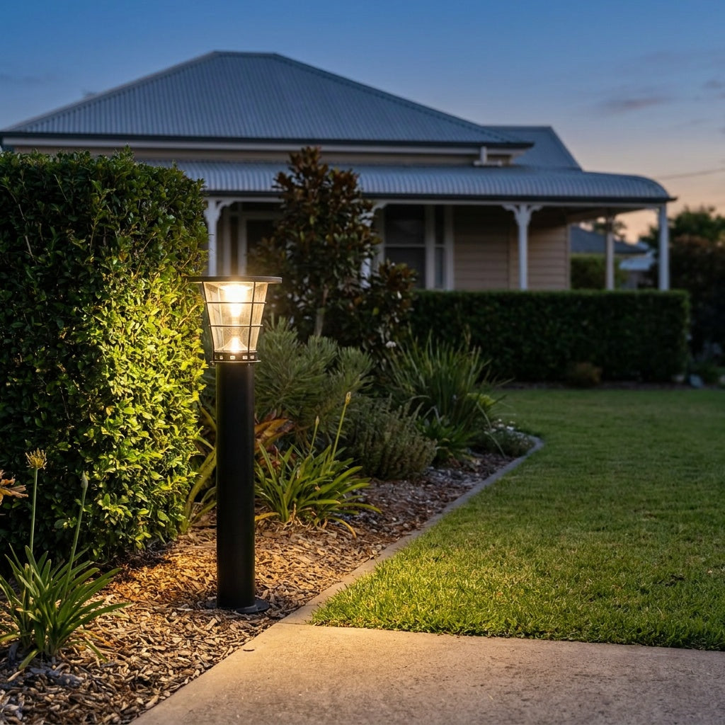Commercial Dual Colour Solar Bollard, Black