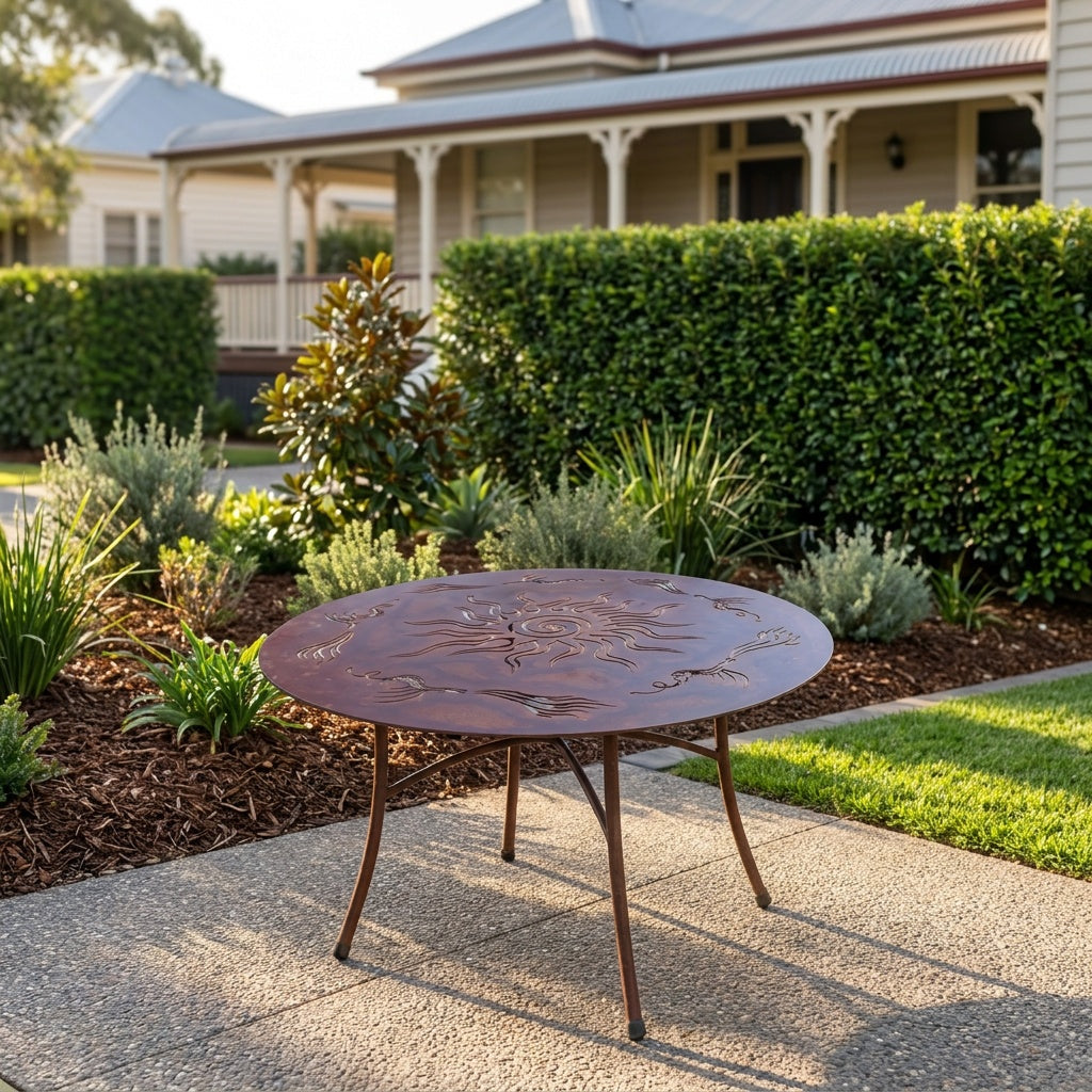 Dragon Rusted Steel Garden Table