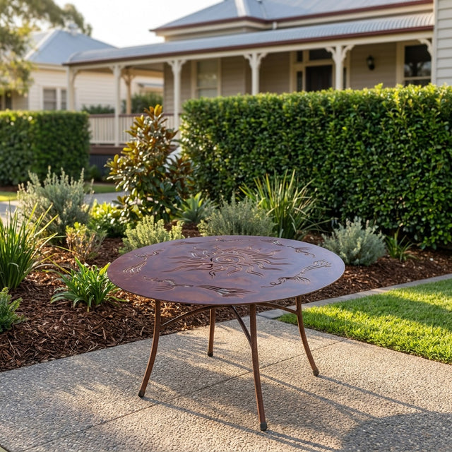 Dragon Rusted Steel Garden Table