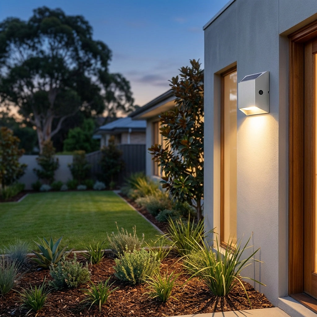 Elegant Solar Wall Light, Silver