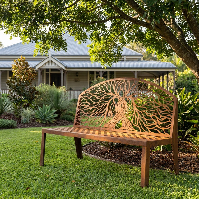 Entwined Trees Lattice Park Seat