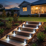 Flush Solar Step Light with Motion Sensor, Stainless Steel, Cool White