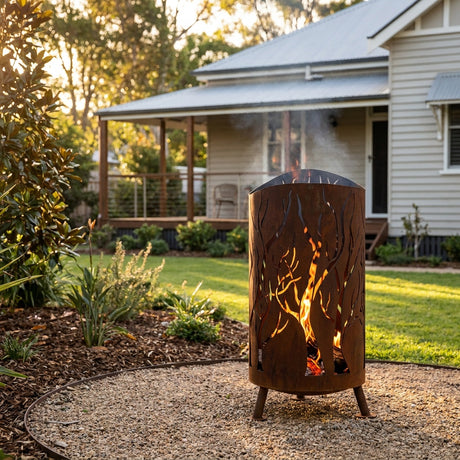 Forest Rusted Steel Fire Brazier