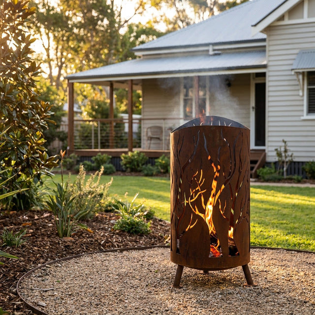 Forest Rusted Steel Fire Brazier