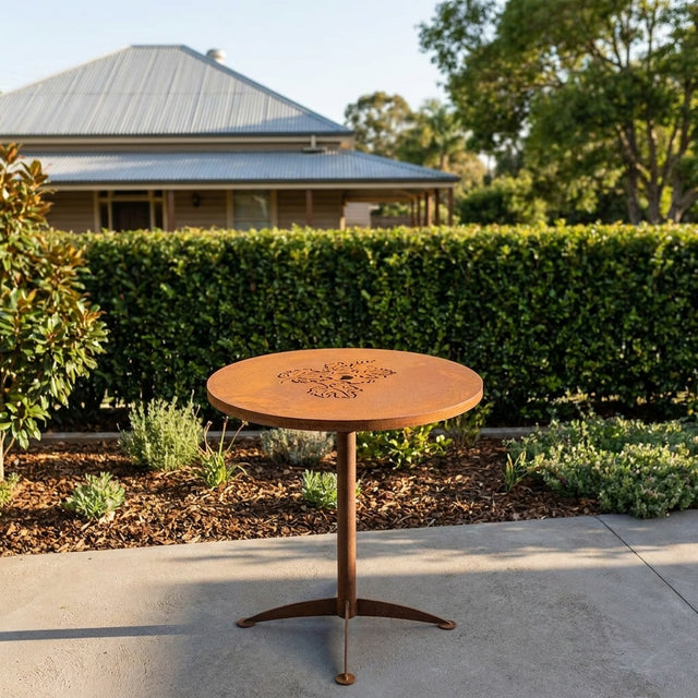 Grapevine Rusted Steel Cafe Table