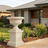 GRC Classic Urn Pedestal - Various sizes available - Paperbark Half