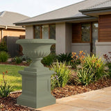GRC Classic Urn Pedestal - Various sizes available - Pale Eucalyptus