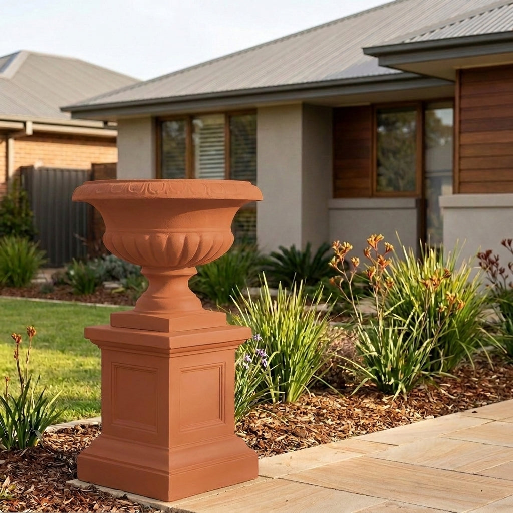 GRC Classic Urn Pedestal - Various sizes available - Terracotta