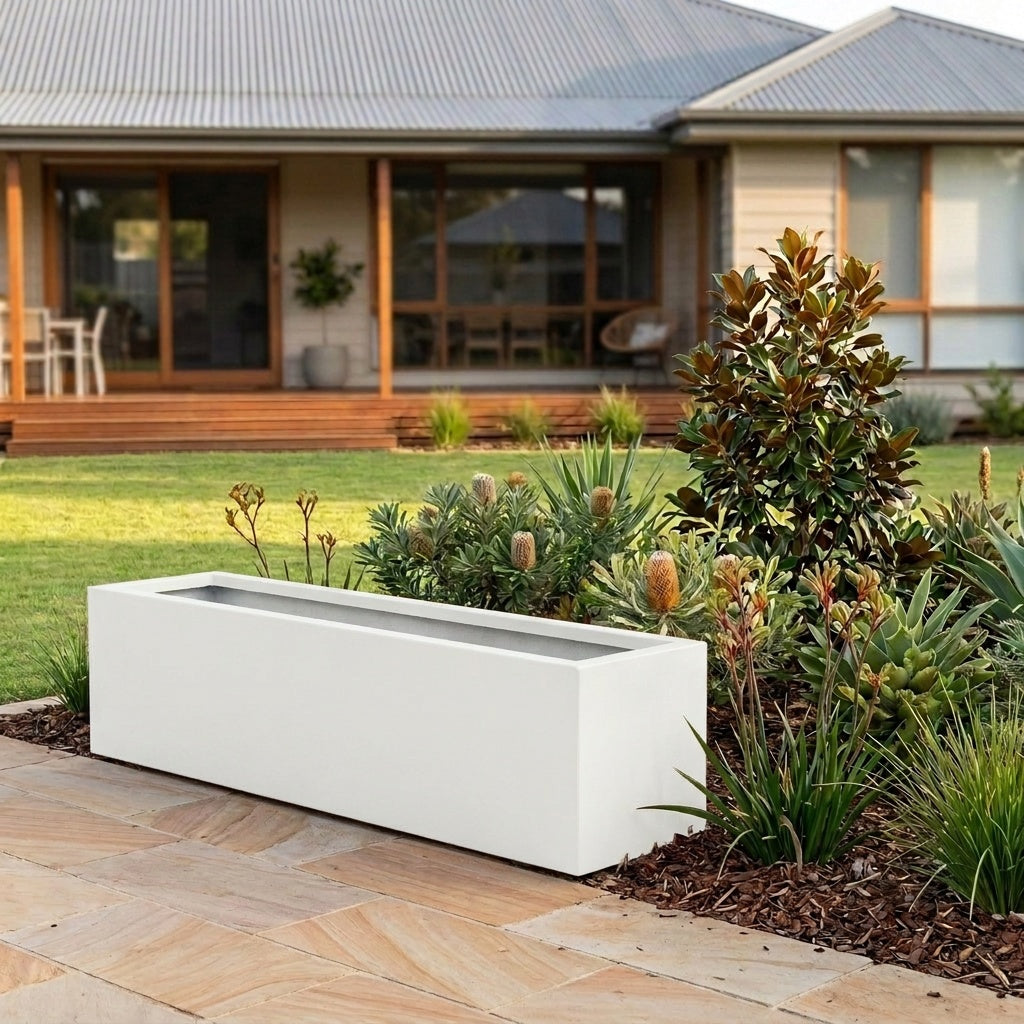 GRC Long Divider Trough - Various sizes available - White on White