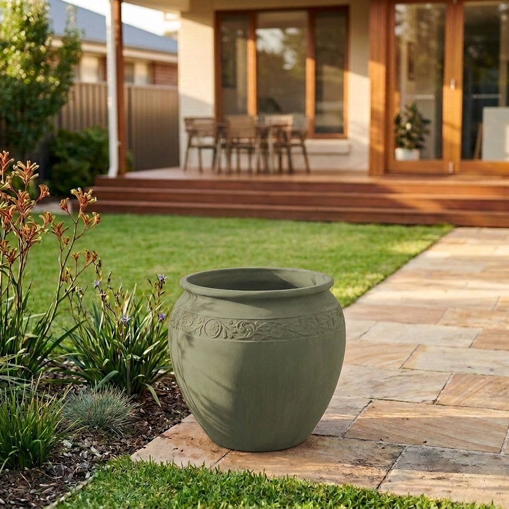GRC Orleans Planter - Various sizes available - Pale Eucalyptus