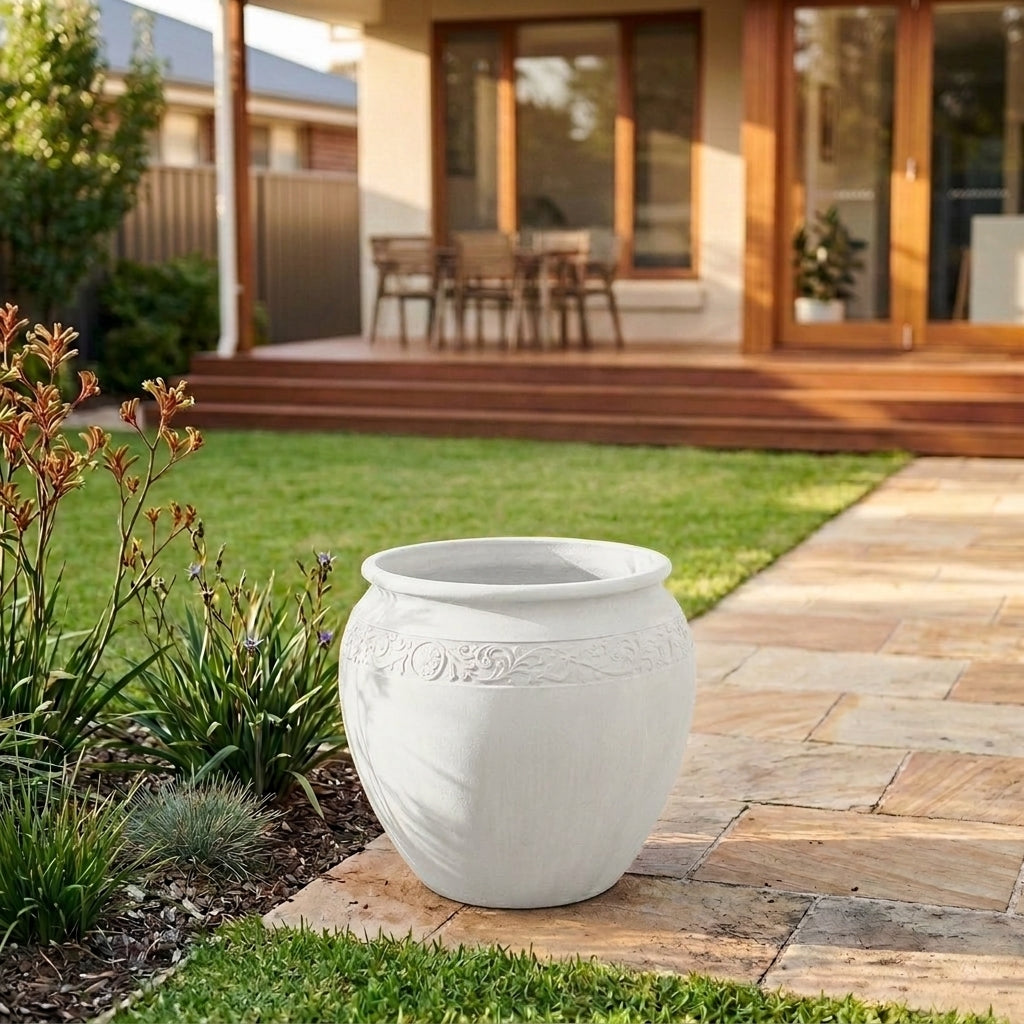 GRC Orleans Planter - Various sizes available - White on White