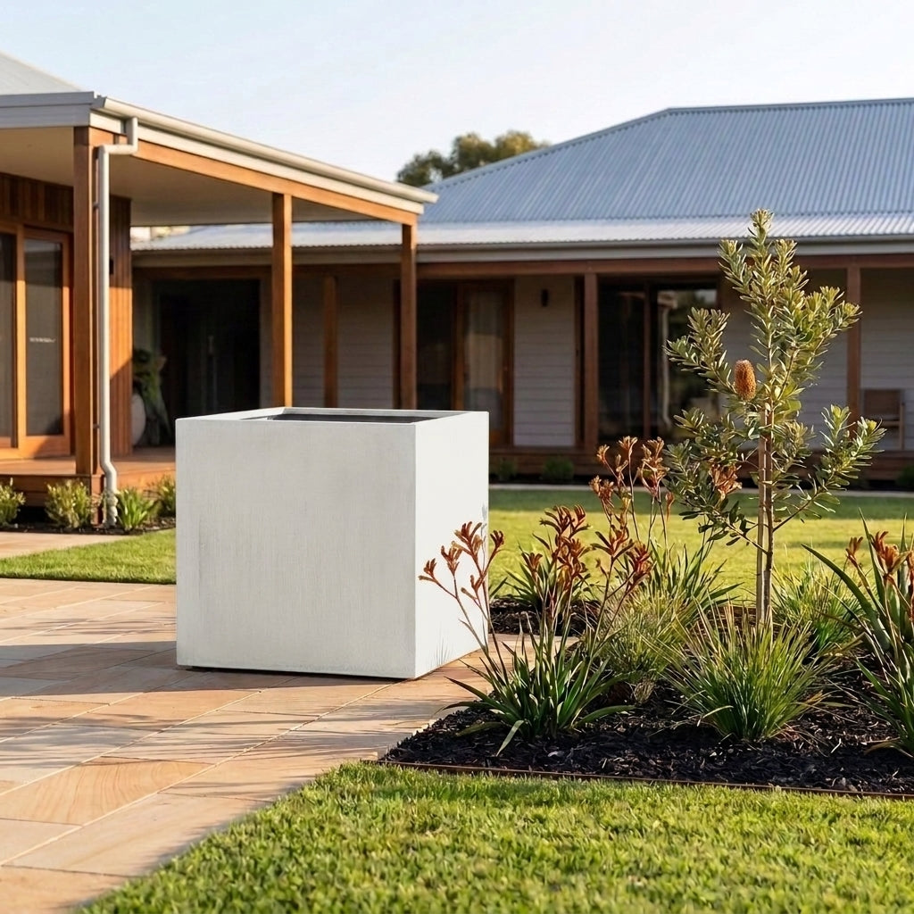 GRC Square Tree Planter - Various sizes available - White on White