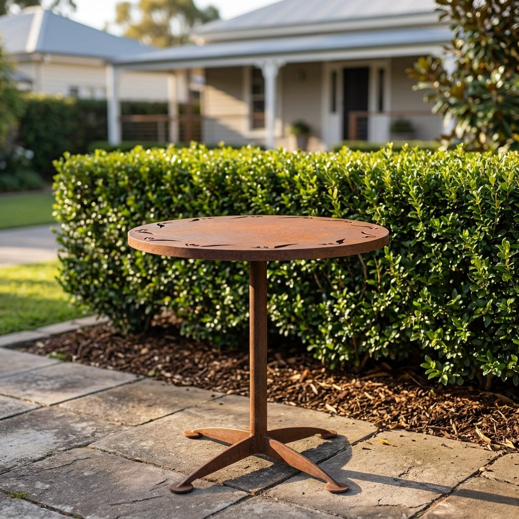 Gum Nut Rusted Steel Cafe Table