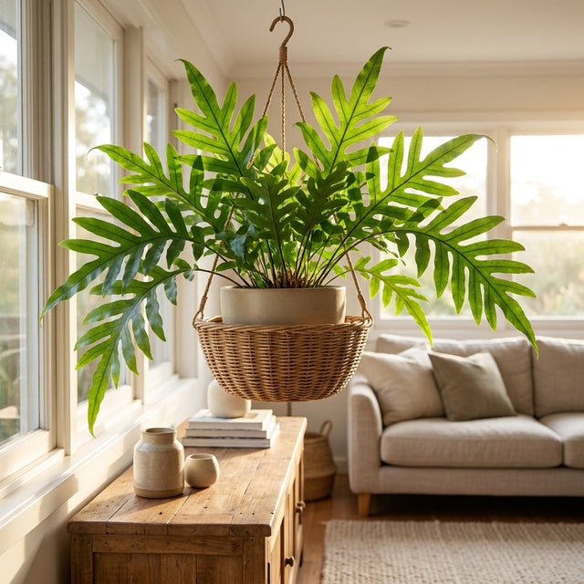 Kangaroo Fern Hanging Basket - Microsorum diversifolium