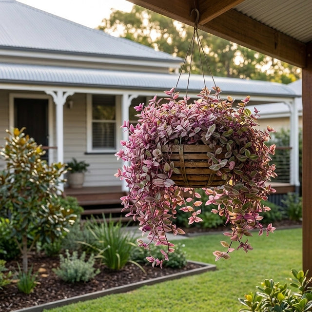 Pink Lady Inch Plant Hanging Basket - Callisia repens 'Pink Lady'