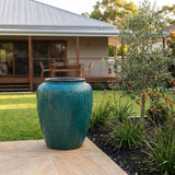 Premium Glaze Dimple Jar - 70 x 87cm - Aqua