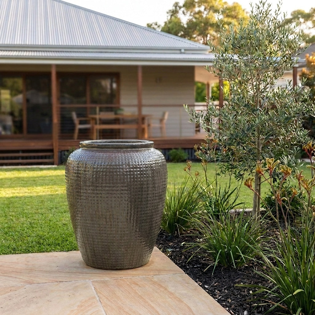 Premium Glaze Dimple Jar - 70 x 87cm - Heavy Metal