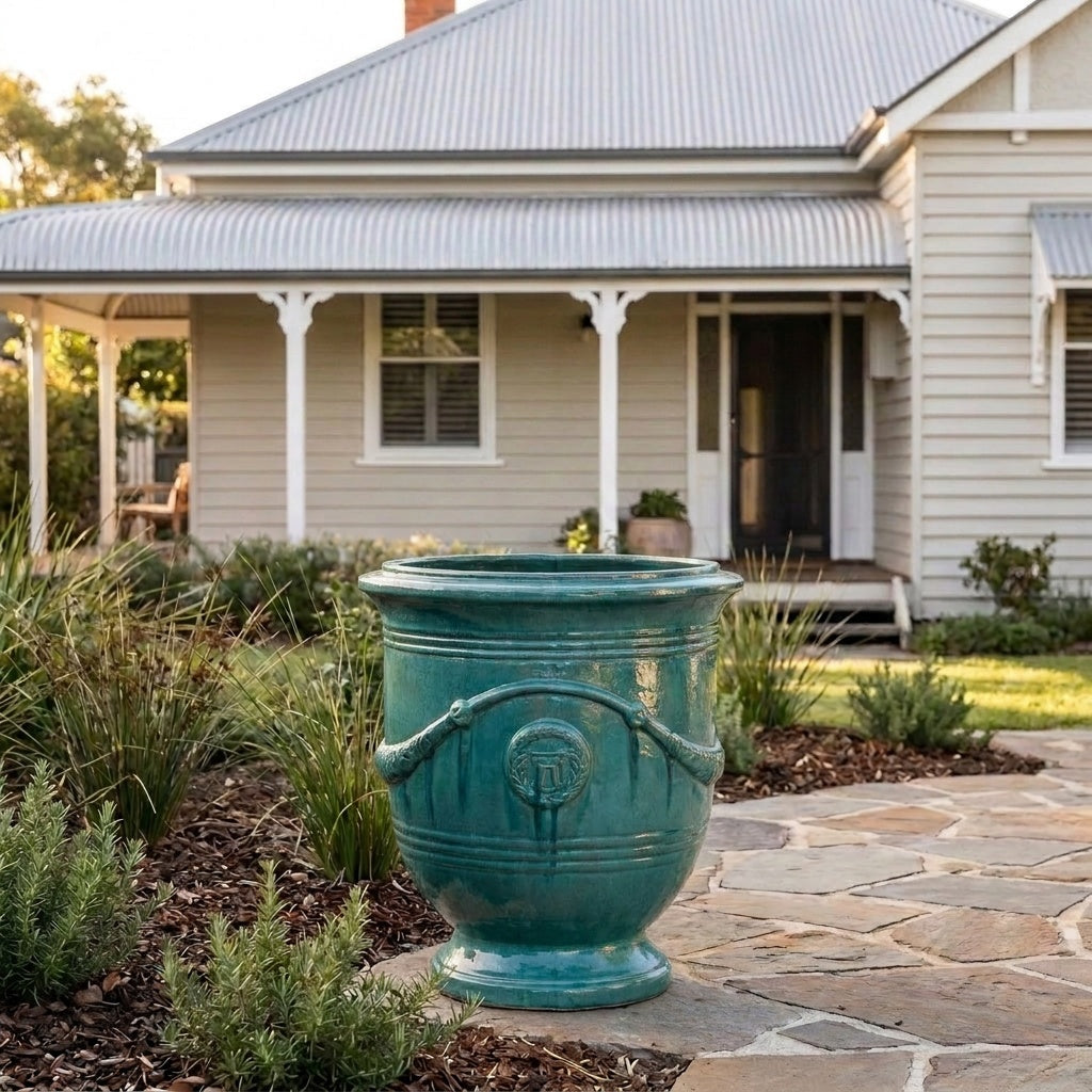 Premium Glaze French Urn - Various sizes available - Aqua