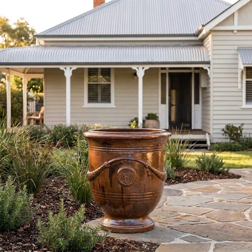 Premium Glaze French Urn - Various sizes available - Copper