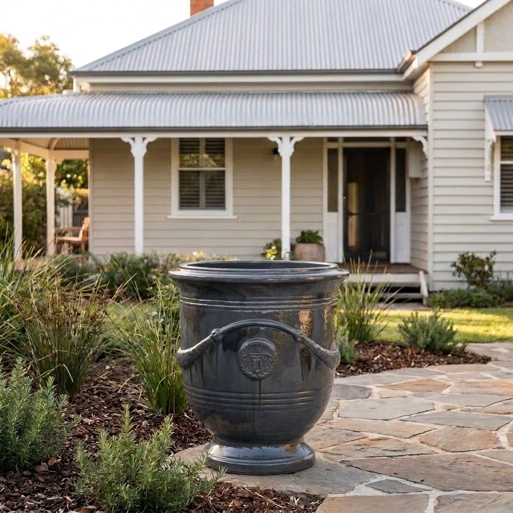 Premium Glaze French Urn - Various sizes available - Graphite