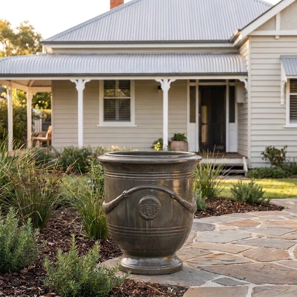 Premium Glaze French Urn - Various sizes available - Heavy Metal