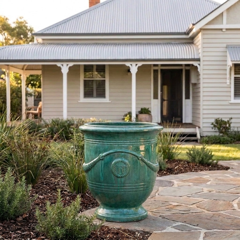Premium Glaze French Urn - Various sizes available - Opal Green