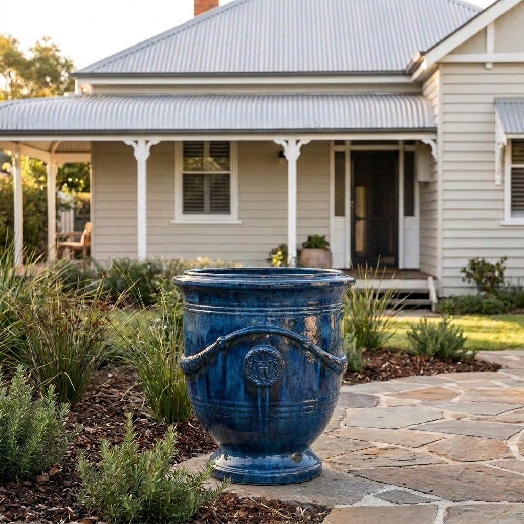 Premium Glaze French Urn - Various sizes available - Sapphire