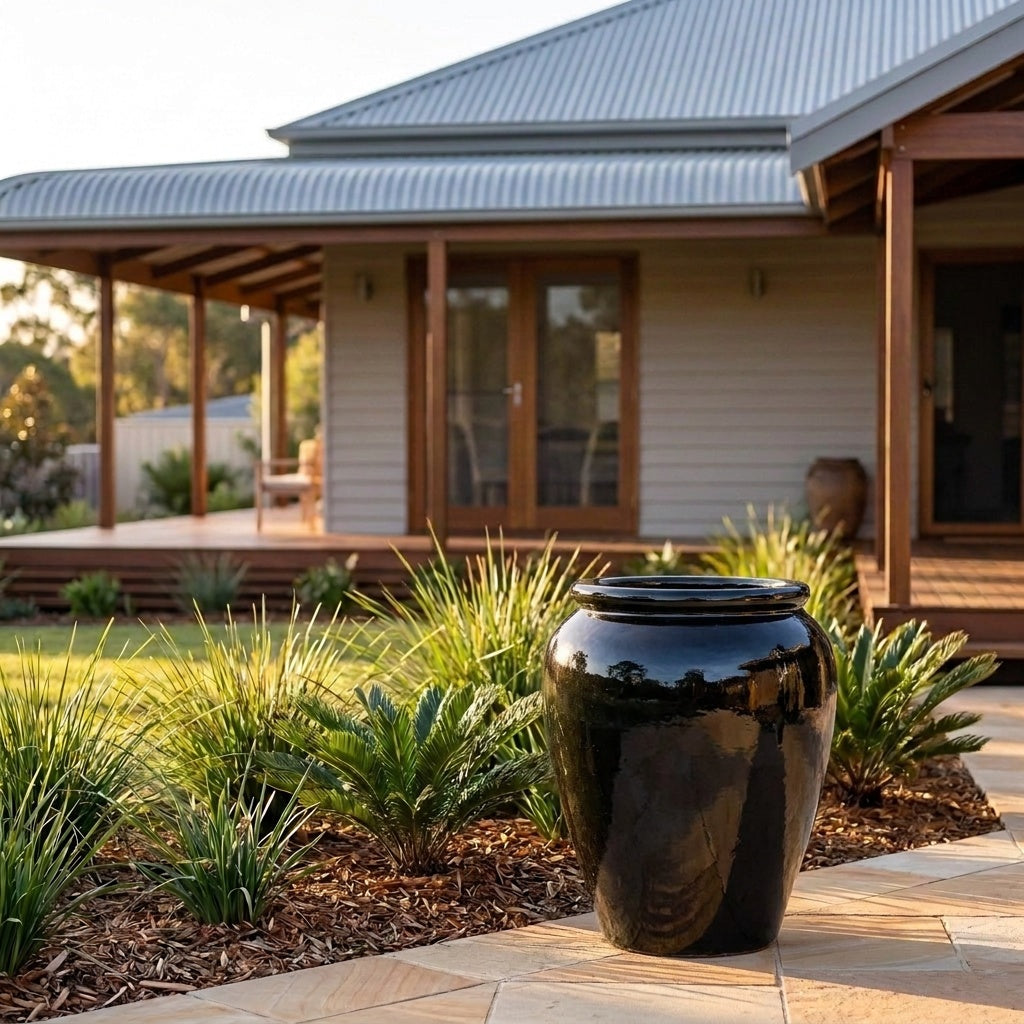 Premium Glaze Palace Jar - 83 x 100cm - Black