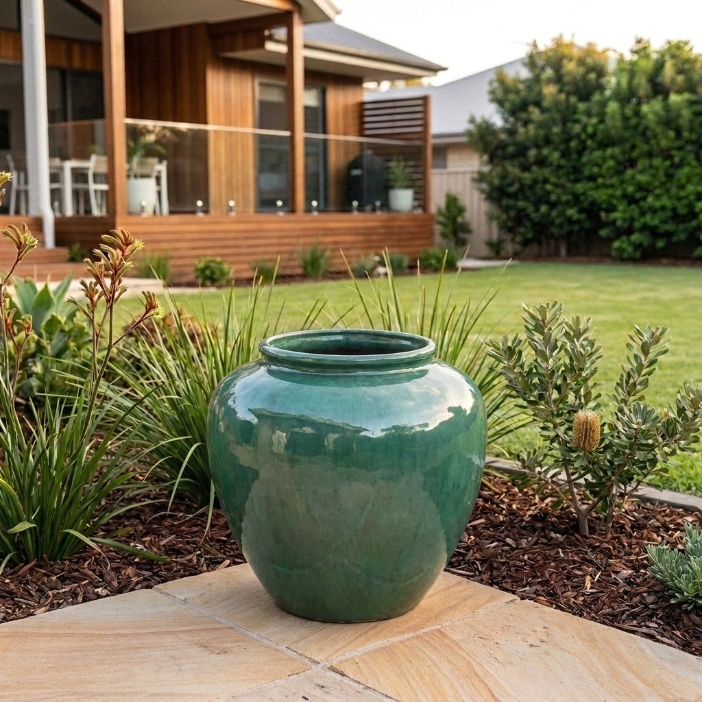 Premium Glaze Parlour Pot - 38 x 35cm - Opal Green