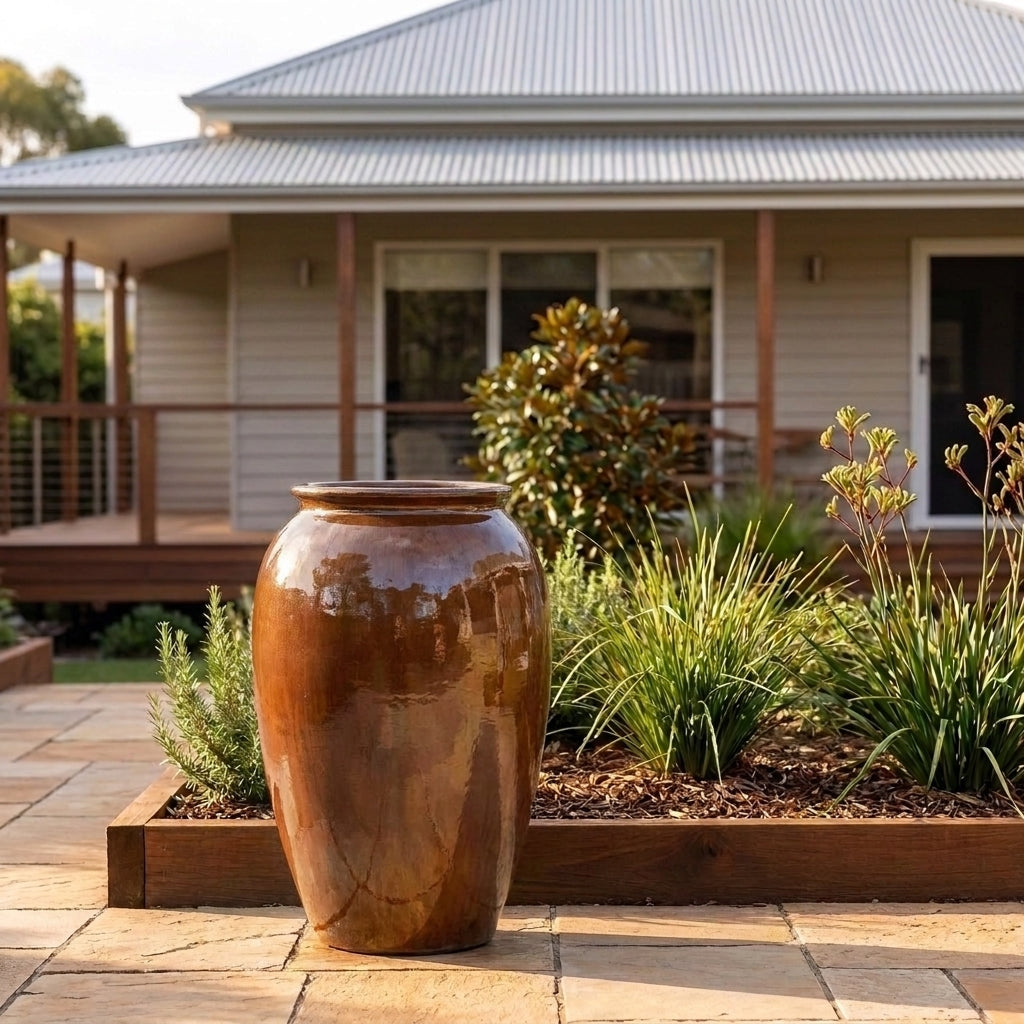 Premium Glaze Roman Jar - Various sizes available - Copper