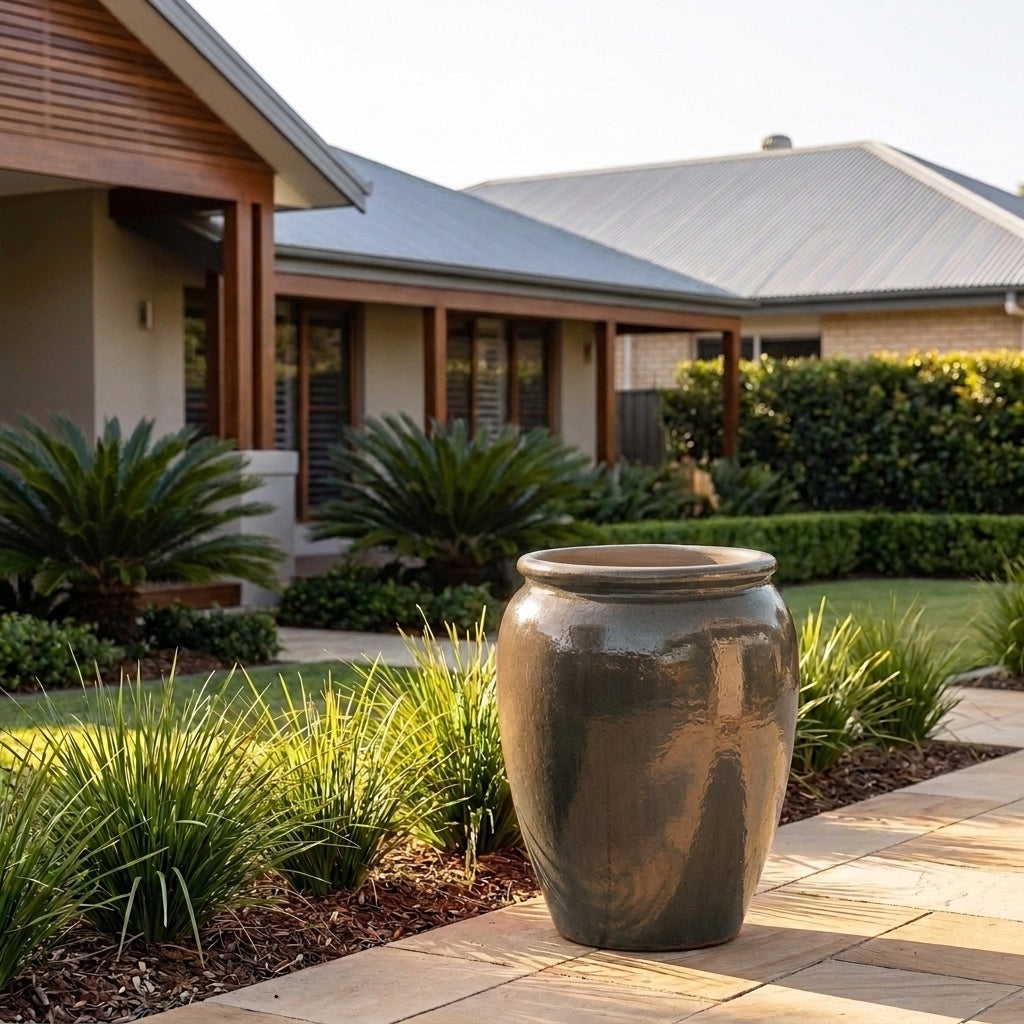 Premium Glaze Temple Jar - 47 x 65cm - Heavy Metal