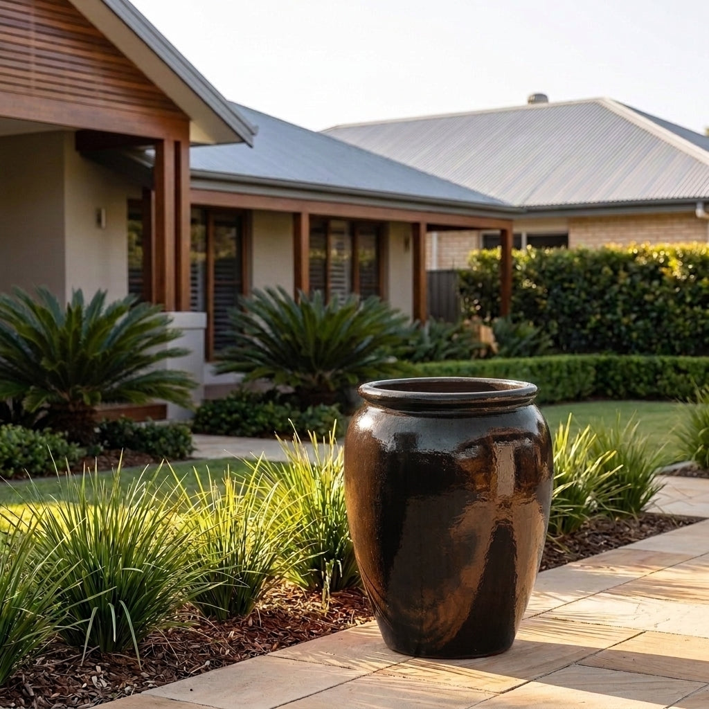Premium Glaze Temple Jar - 47 x 65cm - Lava