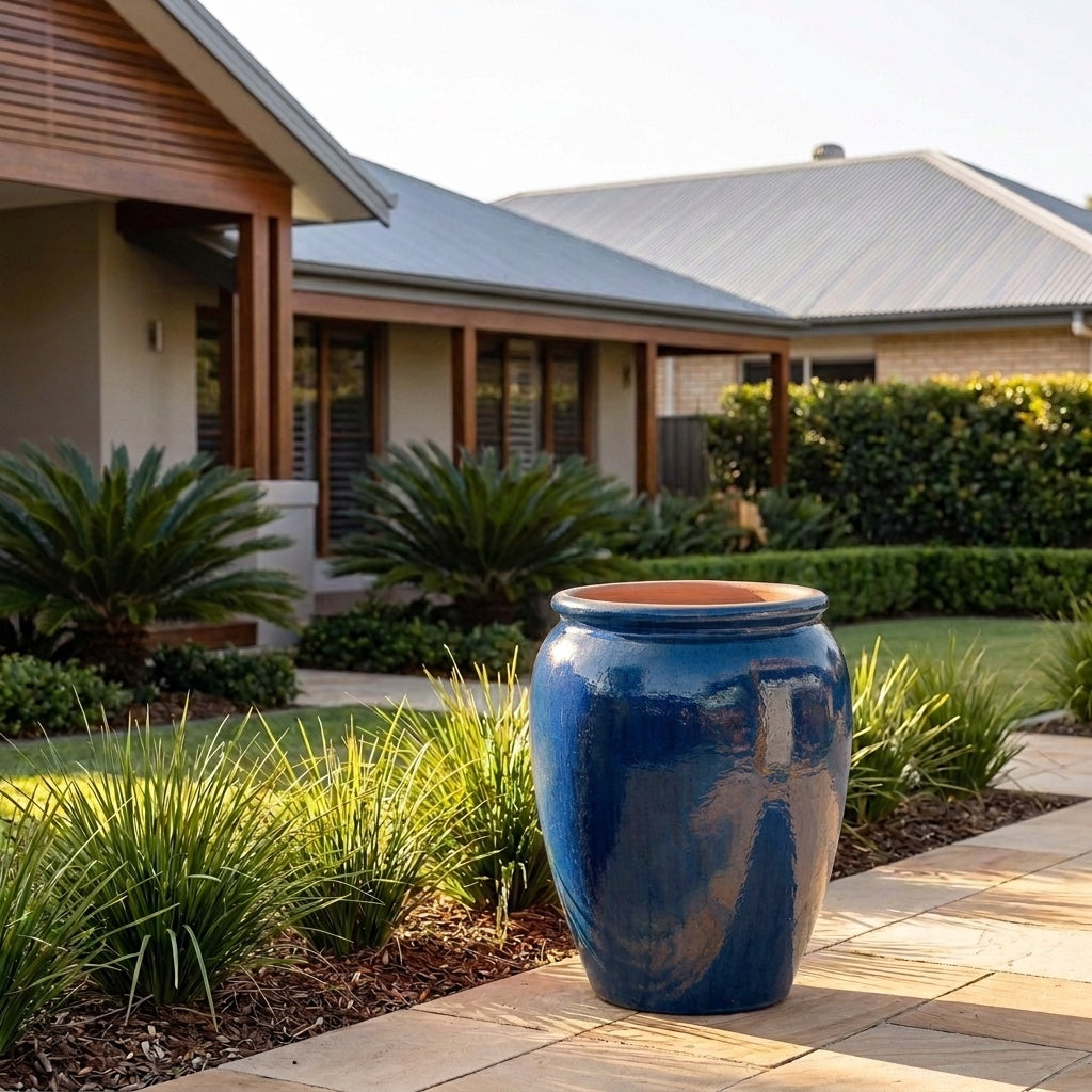 Premium Glaze Temple Jar - 47 x 65cm - Sapphire