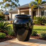 Premium Glaze Water Jar - Various sizes available - Black