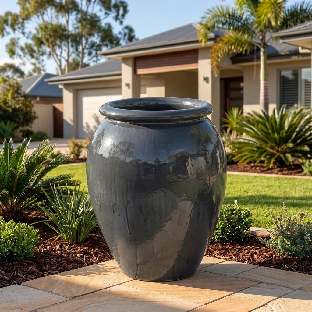 Premium Glaze Water Jar - Various sizes available - Graphite