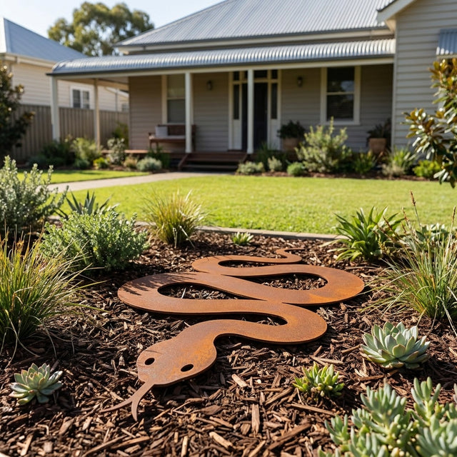 Snake Rusted Steel Garden Ornament