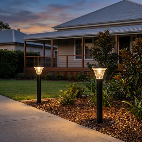 Solar Bollard Light, 2 Pack