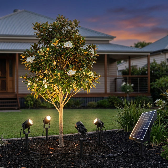 Spike Solar Garden Spot Light Kit, 4 Lights