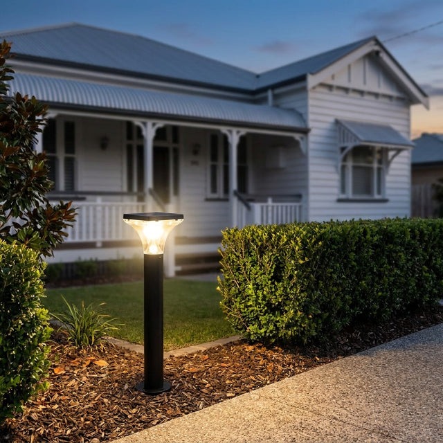 Square Aluminium Solar Bollard 940mm