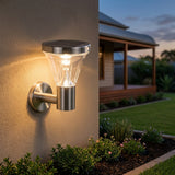 Stainless Steel Solar Wall Light with Motion Sensor, Round