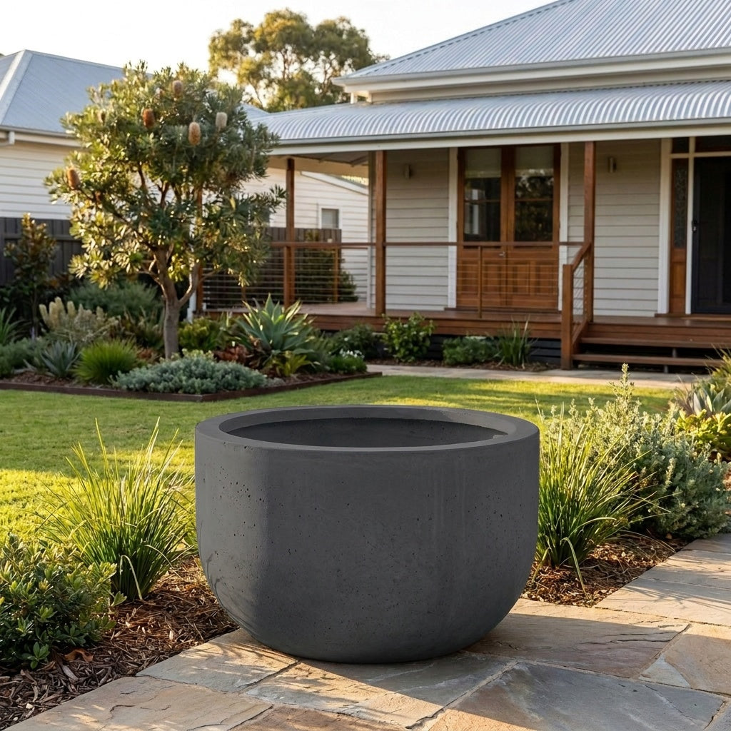 StoneLite Chopped Tub Tree Planter - Various sizes available - Charcoal